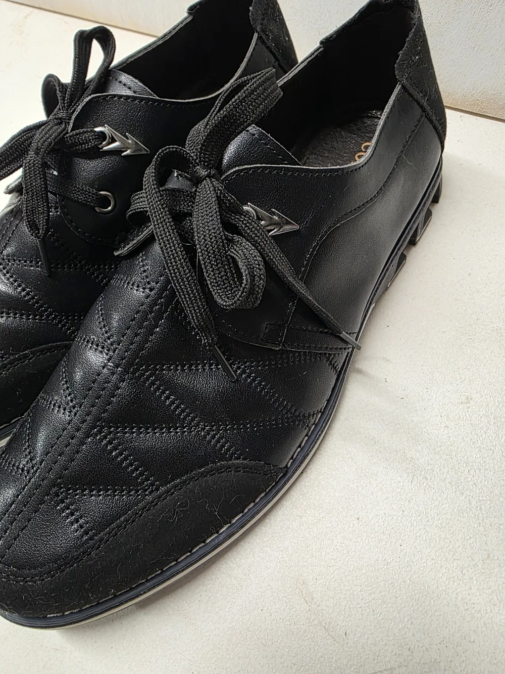 COSIDRAM Mens Black Lace Up Casual Dress Shoes Oxford Sneakers CN42